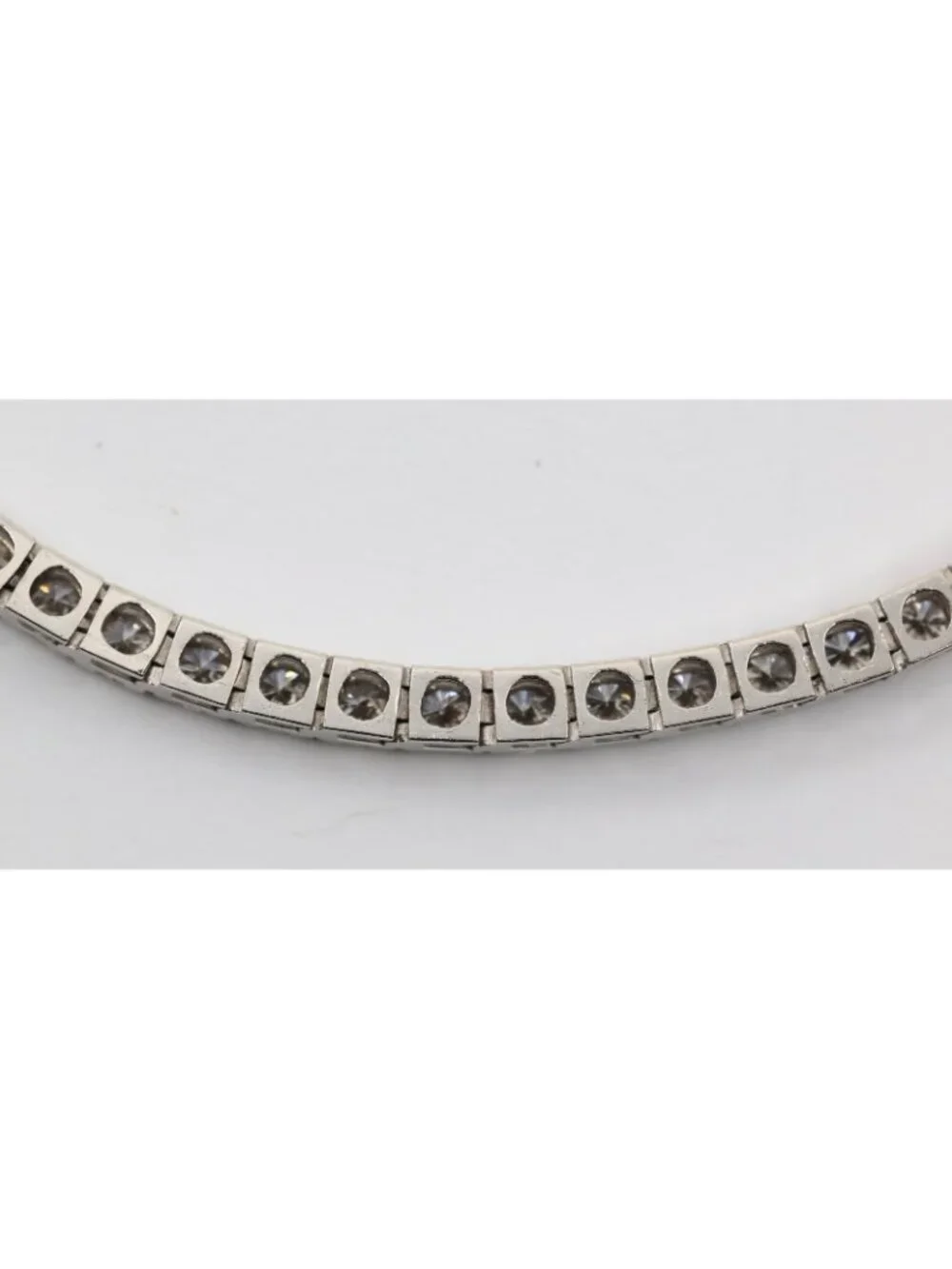 14K Solid White Gold Designer Round Cut Diamond Tennis Link Bracelet - 7